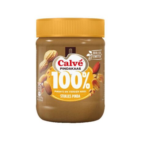Calvé 100% Pindakaas met stukjes pinda (crunchy peanut butter) 350g